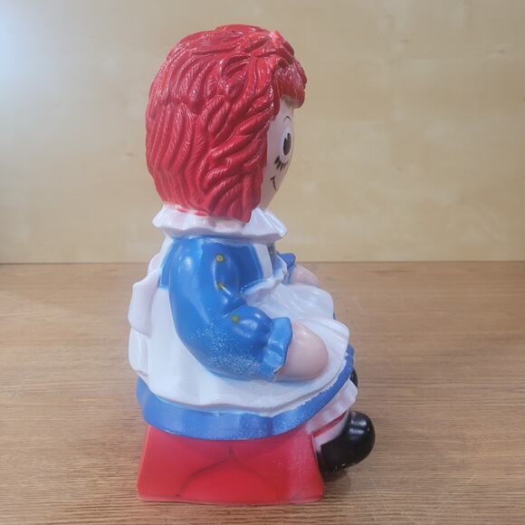 My Toy Co Vintage 1972 RAGGEDY ANN Coin Bank Bobbs Merrill w/Plug Doll Child Toy - Picture 14 of 16